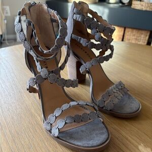Lucky Brand Gray Suede Strappy Heels